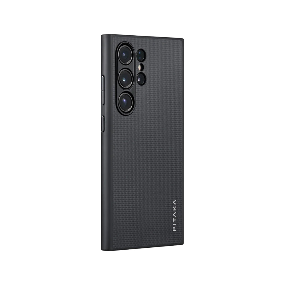 Galaxy S24 Ultra Kılıf M-safe Şarj Özellikli Aramid Fiber 3 Fonksiyon Butonlu Pitaka PinButton Serisi Kılıf