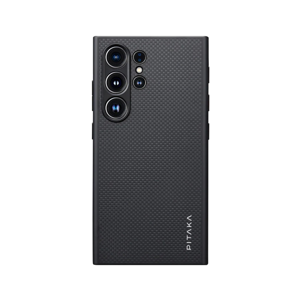 Galaxy S24 Ultra Kılıf M-safe Şarj Özellikli Aramid Karbon Fiber 3 Fonksiyon Butonlu Pitaka PinButton Serisi Kılıf
