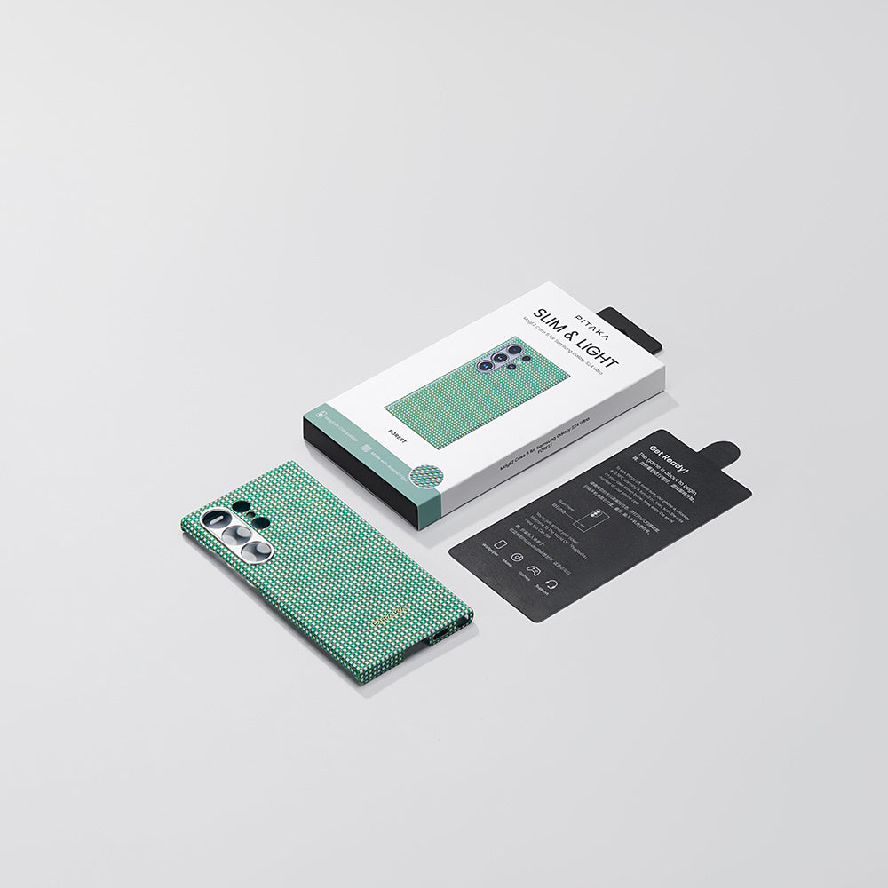 Galaxy S24 Ultra Kılıf M-safe Şarj Özellikli 1500D Aramid Fiber Pitaka Ultra-Slim Classic Serisi Aomori Kılıf