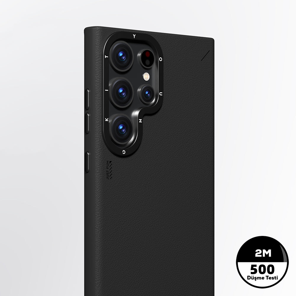 Galaxy S24 Ultra Kılıf M-safe Şarj Özellikli Basit Mat Deri Desenli Youngkit Tech Fashion Serisi Kılıf