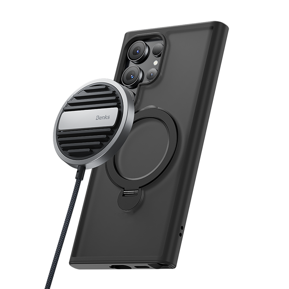 Galaxy S24 Ultra Kılıf M-safe Şarj Özellikli Benks Standlı Mist Protective Kılıf