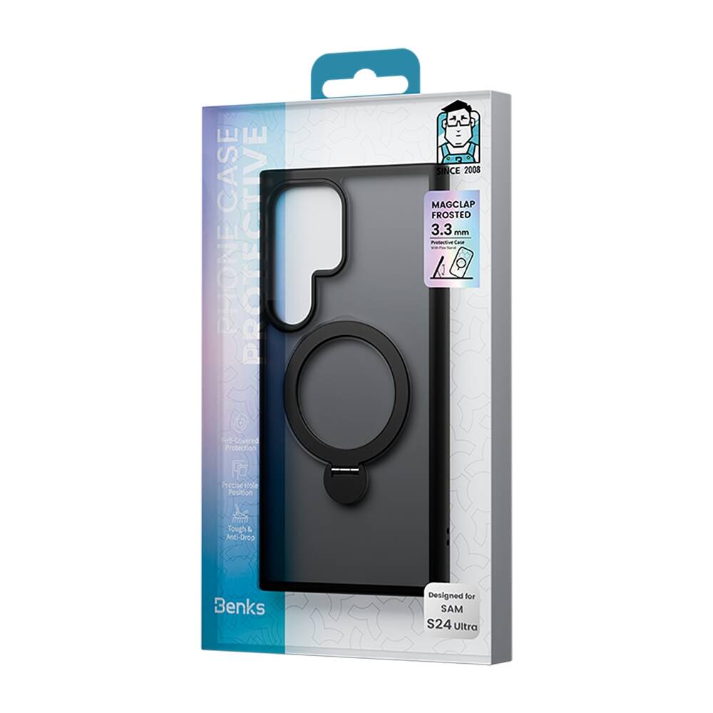 Galaxy S24 Ultra Kılıf M-safe Şarj Özellikli Benks Standlı Mist Protective Kılıf