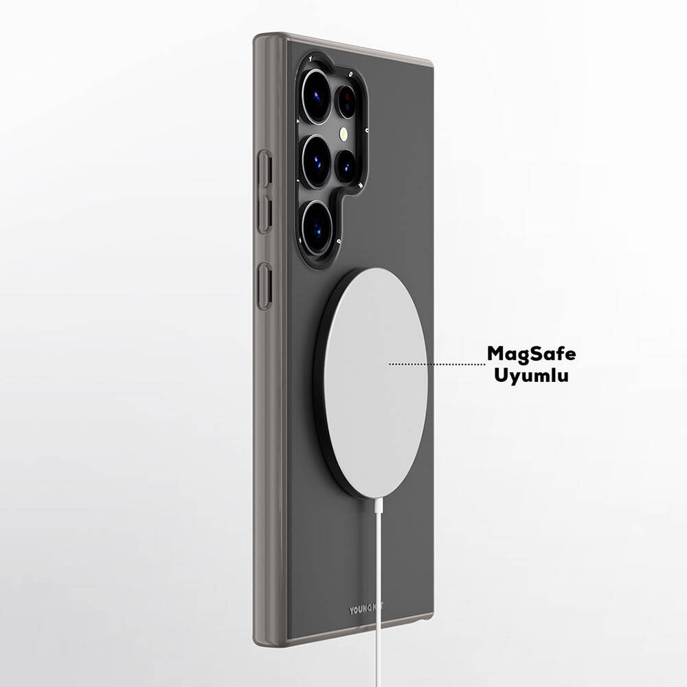 Galaxy S24 Ultra Kılıf M-safe Şarj Özellikli Çizilmeye Ve Aşınmaya Dayanıklı Youngkit Velvet Serisi Kılıf