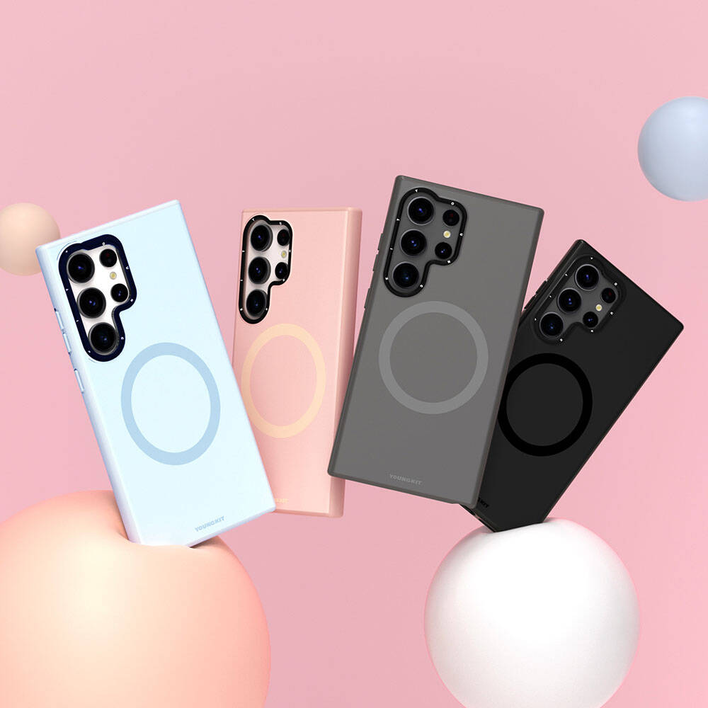 Galaxy S24 Ultra Kılıf M-safe Şarj Özellikli Çizilmeye Ve Aşınmaya Dayanıklı Youngkit Velvet Serisi Kılıf