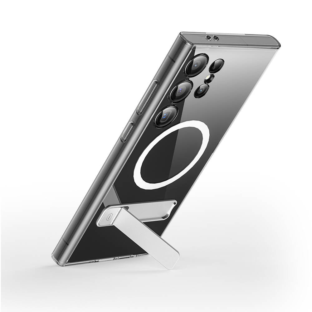 Galaxy S24 Ultra Kılıf M-safe Şarj Özellikli Kamera Korumalı Standlı Wiwu KCC-025 Aurora Serisi Kılıf