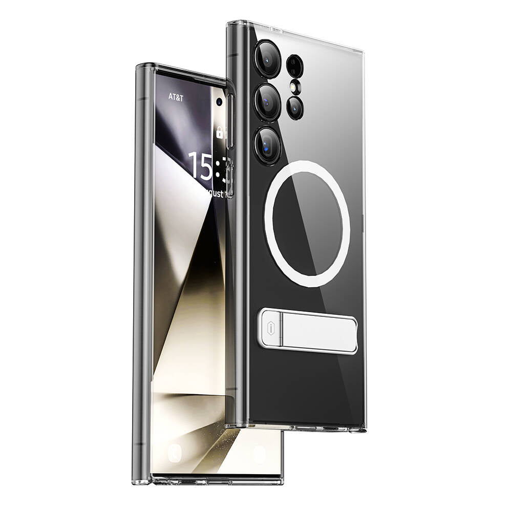 Galaxy S24 Ultra Kılıf M-safe Şarj Özellikli Kamera Korumalı Standlı Wiwu KCC-025 Aurora Serisi Kılıf