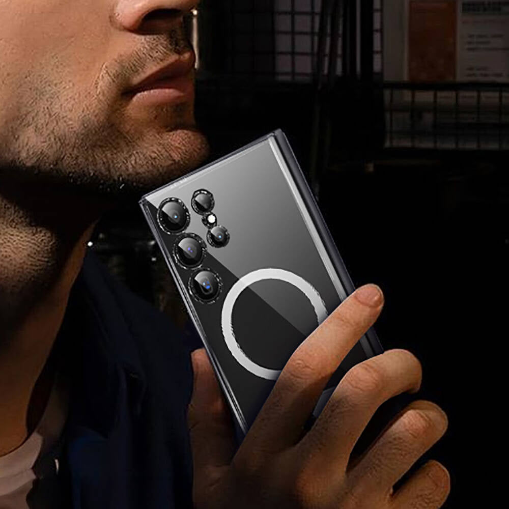 Galaxy S24 Ultra Kılıf M-safe Şarj Özellikli Kamera Korumalı Standlı Wiwu KCC-025 Aurora Serisi Kılıf