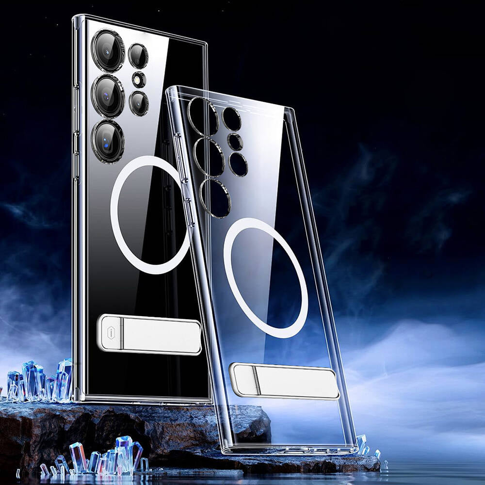 Galaxy S24 Ultra Kılıf M-safe Şarj Özellikli Kamera Korumalı Standlı Wiwu KCC-025 Aurora Serisi Kılıf