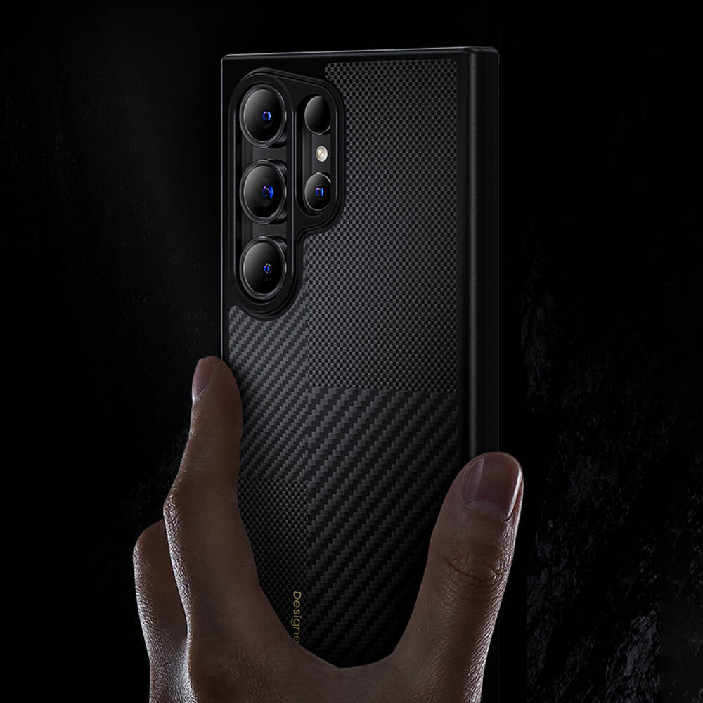 Galaxy S24 Ultra Kılıf M-safe Şarj Özellikli Karbon Fiber Benks Montage Hybrid ArmorPro Kevlar Kılıf