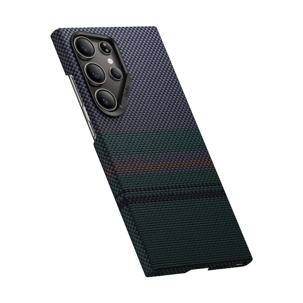 Galaxy S24 Ultra Kılıf M-safe Şarj Özellikli Karbon Fiber Tasarımlı Benks Aurora ArmorAir Kevlar Kılıf