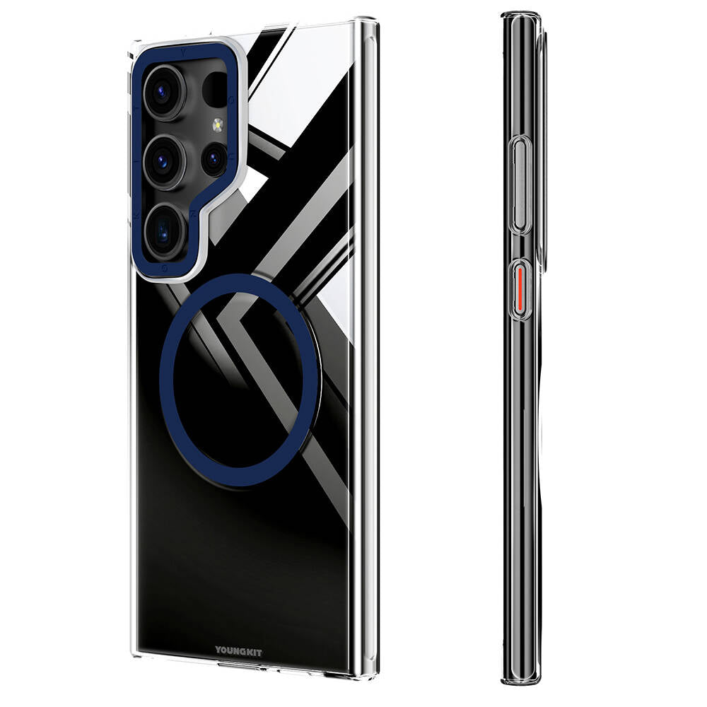 Galaxy S24 Ultra Kılıf M-safe Şarj Özellikli Sararmaya Karşı Dayanıklı Youngkit Clear Crystal Serisi Kılıf