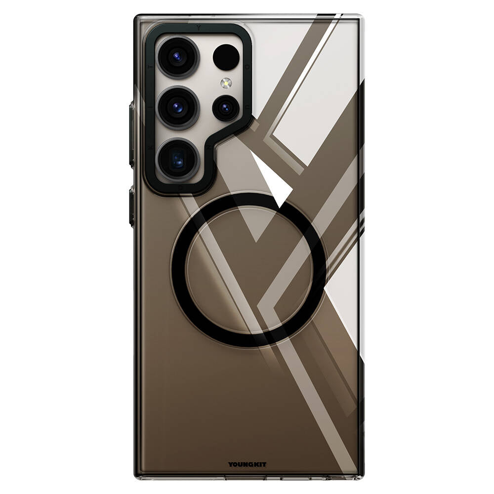 Galaxy S24 Ultra Kılıf M-safe Şarj Özellikli Sararmaya Karşı Dayanıklı Youngkit Clear Crystal Serisi Kılıf