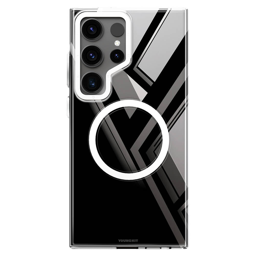 Galaxy S24 Ultra Kılıf M-safe Şarj Özellikli Sararmaya Karşı Dayanıklı Youngkit Clear Crystal Serisi Kılıf