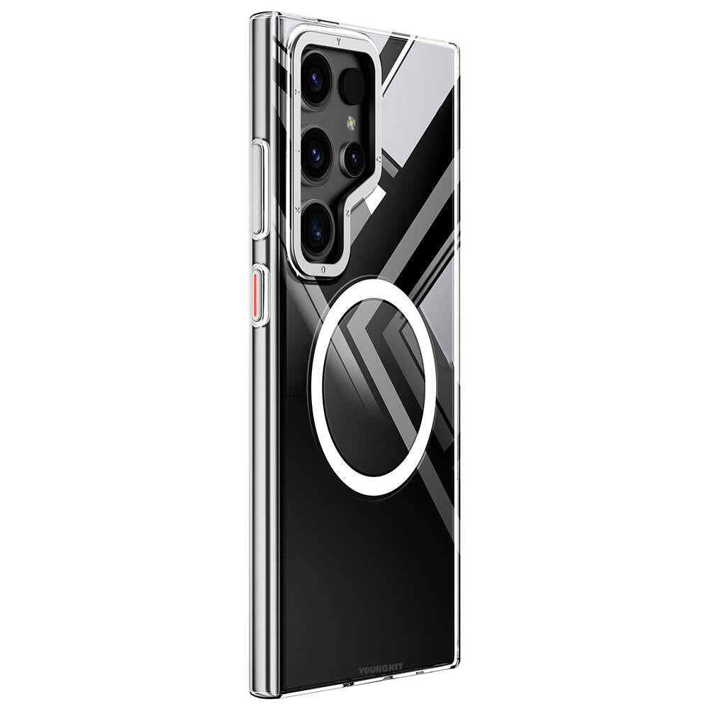 Galaxy S24 Ultra Kılıf M-safe Şarj Özellikli Sararmaya Karşı Dayanıklı Youngkit Clear Crystal Serisi Kılıf