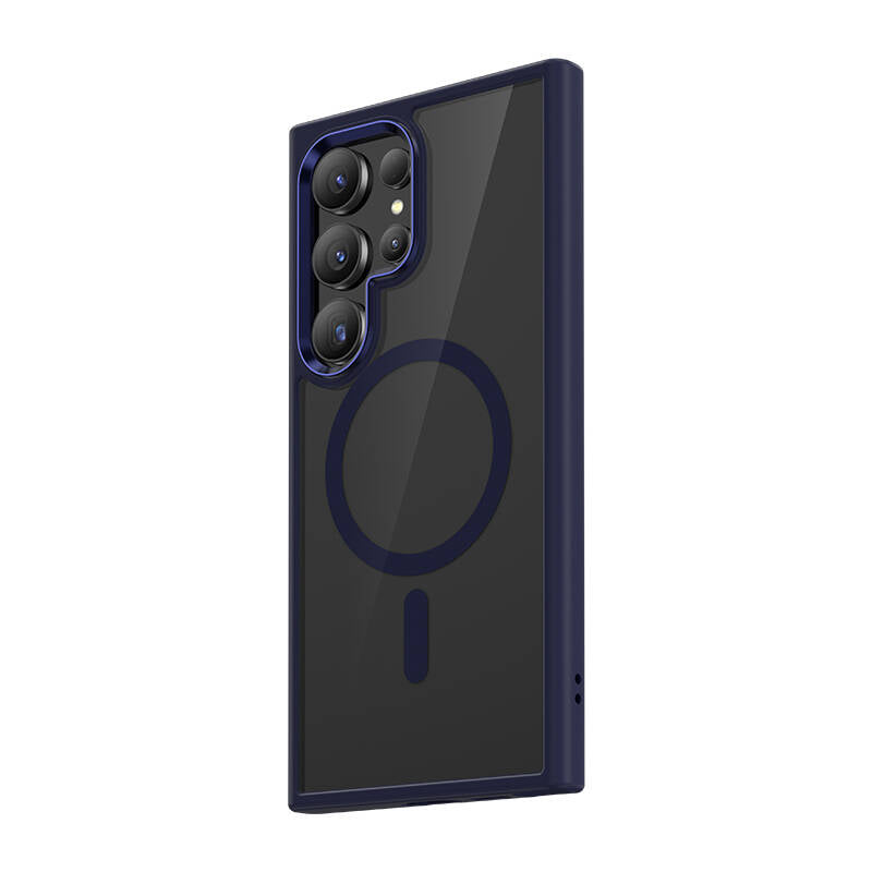 Galaxy S24 Ultra Kılıf M-safe Şarj Özellikli Şeffaf Arka Yüzey Benks MagClap TPU Çerçeve Kılıf