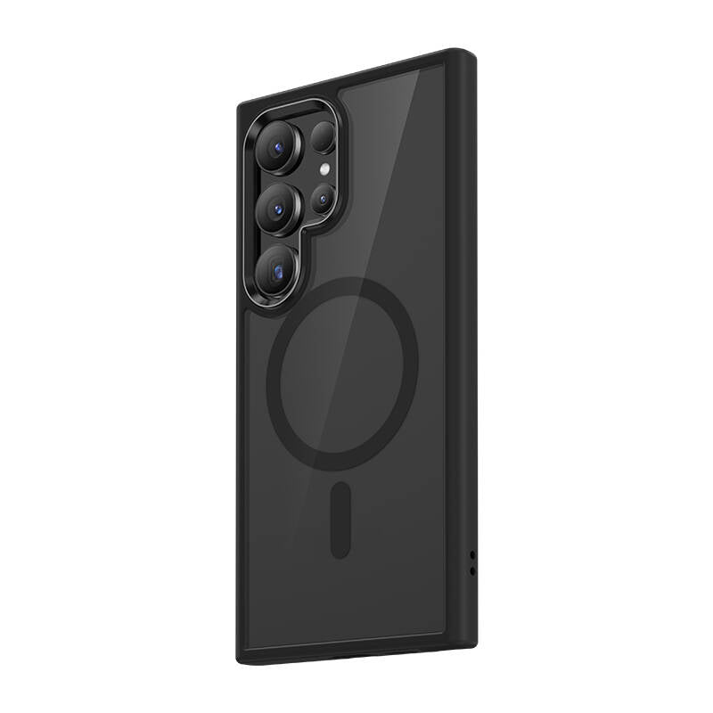 Galaxy S24 Ultra Kılıf M-safe Şarj Özellikli Şeffaf Arka Yüzey Benks MagClap TPU Çerçeve Kılıf