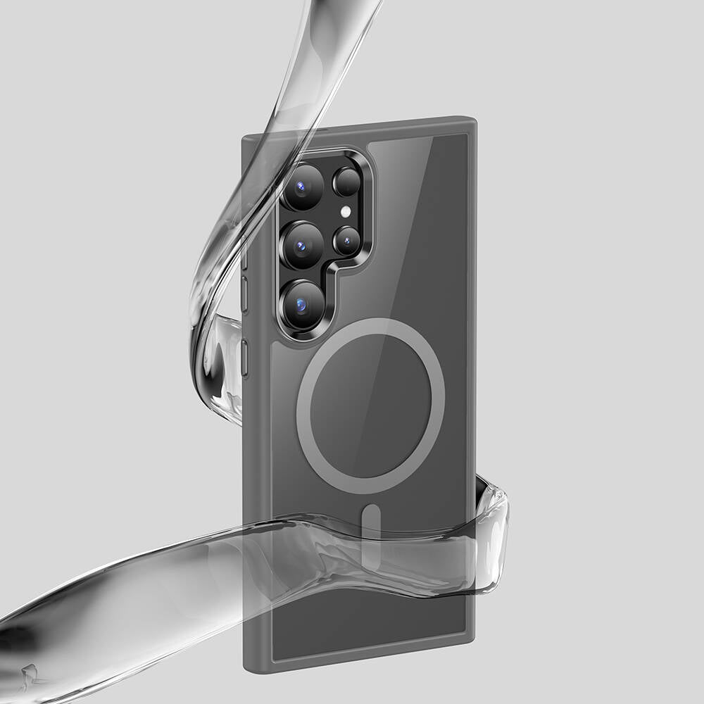 Galaxy S24 Ultra Kılıf M-safe Şarj Özellikli Şeffaf Arka Yüzey Benks MagClap TPU Çerçeve Kılıf