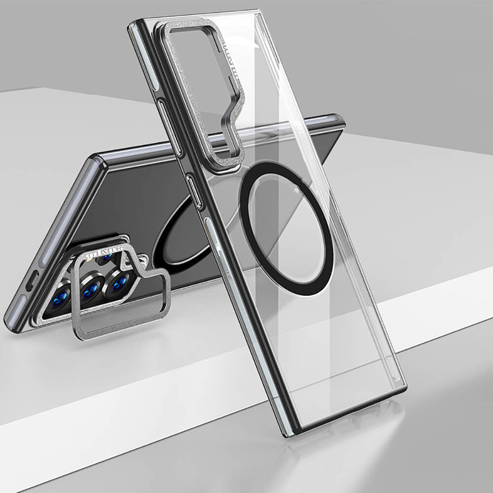 Galaxy S24 Ultra Kılıf M-safe Şarj Özellikli Wlons Standlı Efsane Kılıf