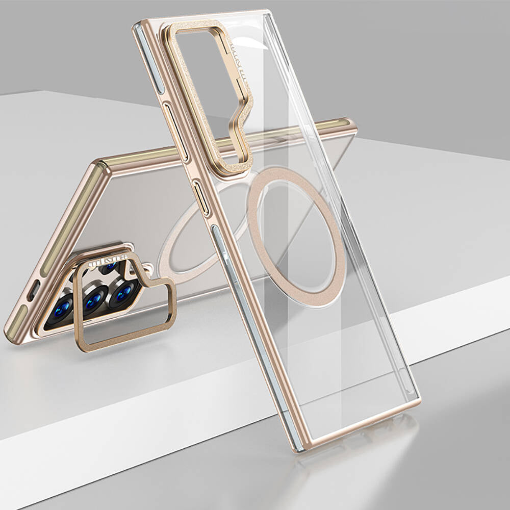 Galaxy S24 Ultra Kılıf M-safe Şarj Özellikli Wlons Standlı Efsane Kılıf