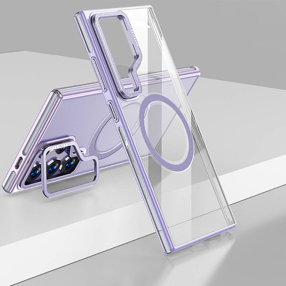 Galaxy S24 Ultra Kılıf M-safe Şarj Özellikli Wlons Standlı Efsane Kılıf