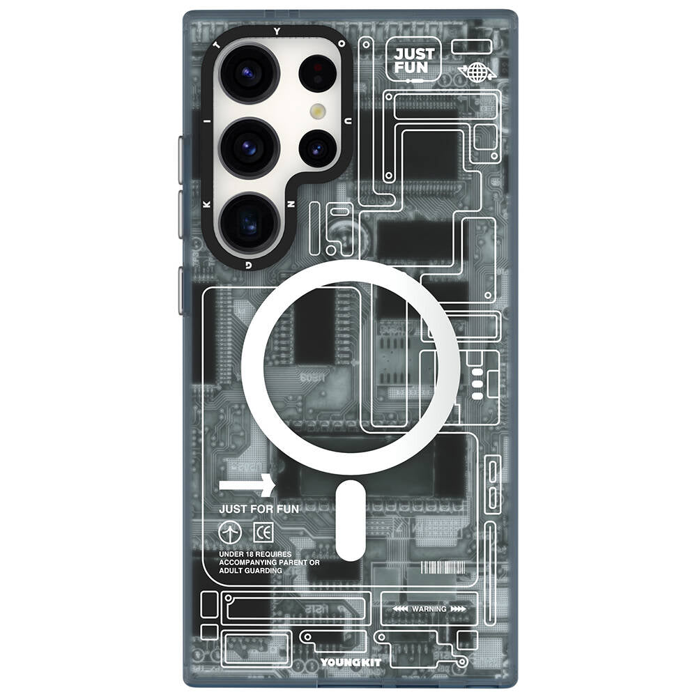 Galaxy S24 Ultra Kılıf M-safe Şarj Özellikli YoungKit Technology Serisi Kılıf