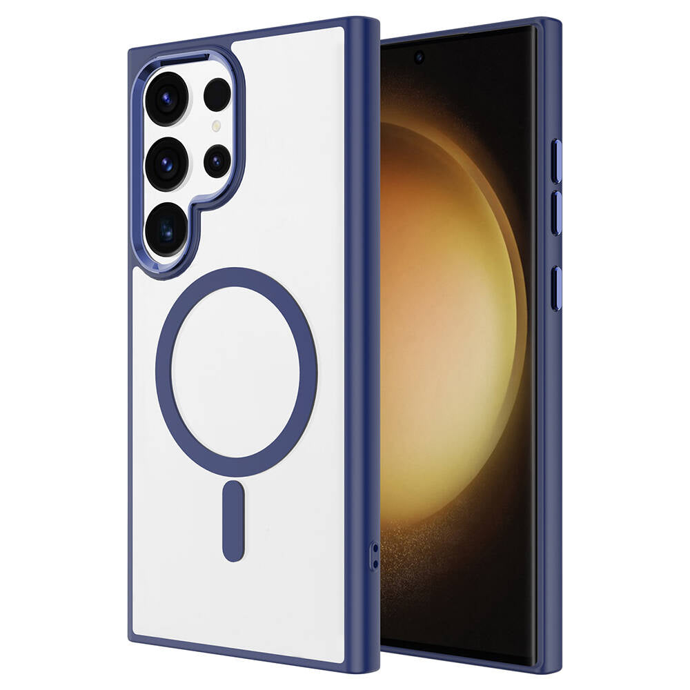 Galaxy S24 Ultra Kılıf M-safe Şarj Özellikli Zore Krom M-safe Silikon Kılıf