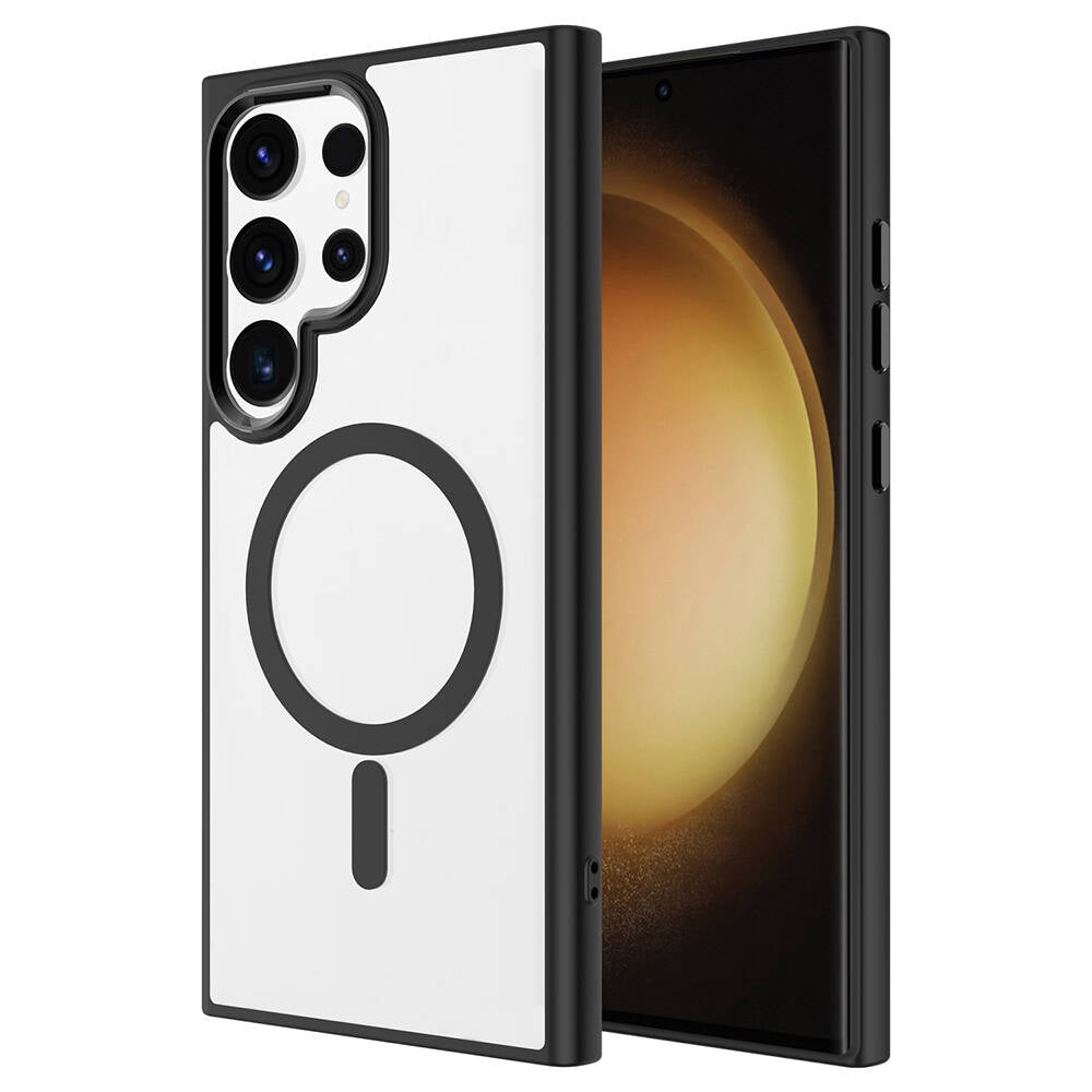 Galaxy S24 Ultra Kılıf M-safe Şarj Özellikli Zore Krom M-safe Silikon Kılıf