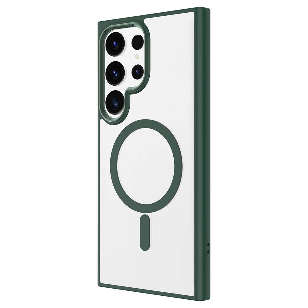 Galaxy S24 Ultra Kılıf M-safe Şarj Özellikli Zore Krom M-safe Silikon Kılıf