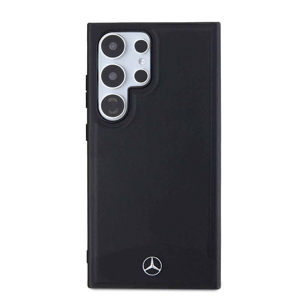 Galaxy S24 Ultra Kılıf Mercedes Benz Orijinal Lisanslı M-safe Şarj Özellikli Deri Dokumalı Sade Kılıf
