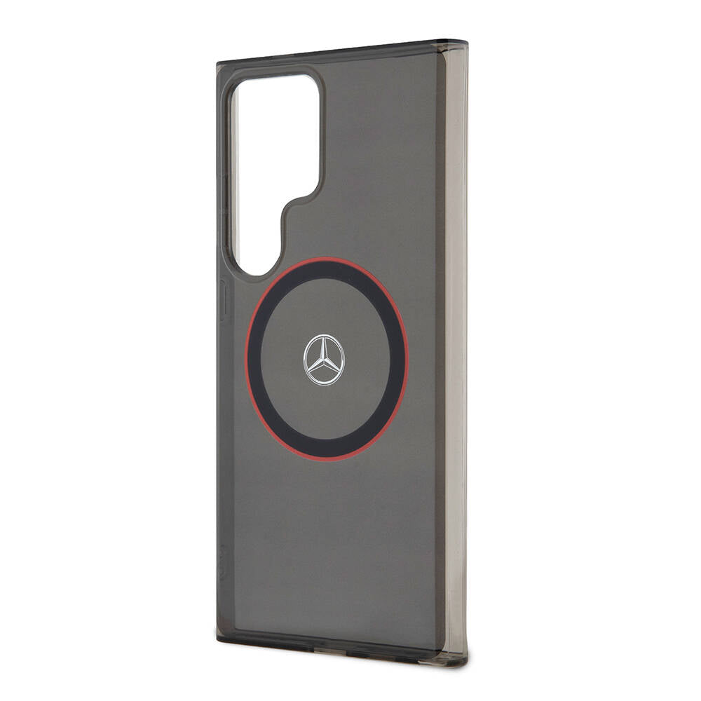 Galaxy S24 Ultra Kılıf Mercedes Benz Orijinal Lisanslı M-safe Şarj Özellikli IML Yıldız Logolu Red Ring Kılıf
