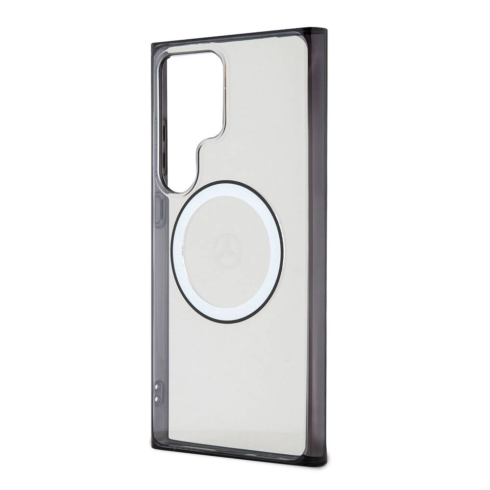Galaxy S24 Ultra Kılıf Mercedes Benz Orijinal Lisanslı M-safe Şarj Özellikli PC TPU Transparan Black Ring Kılıf