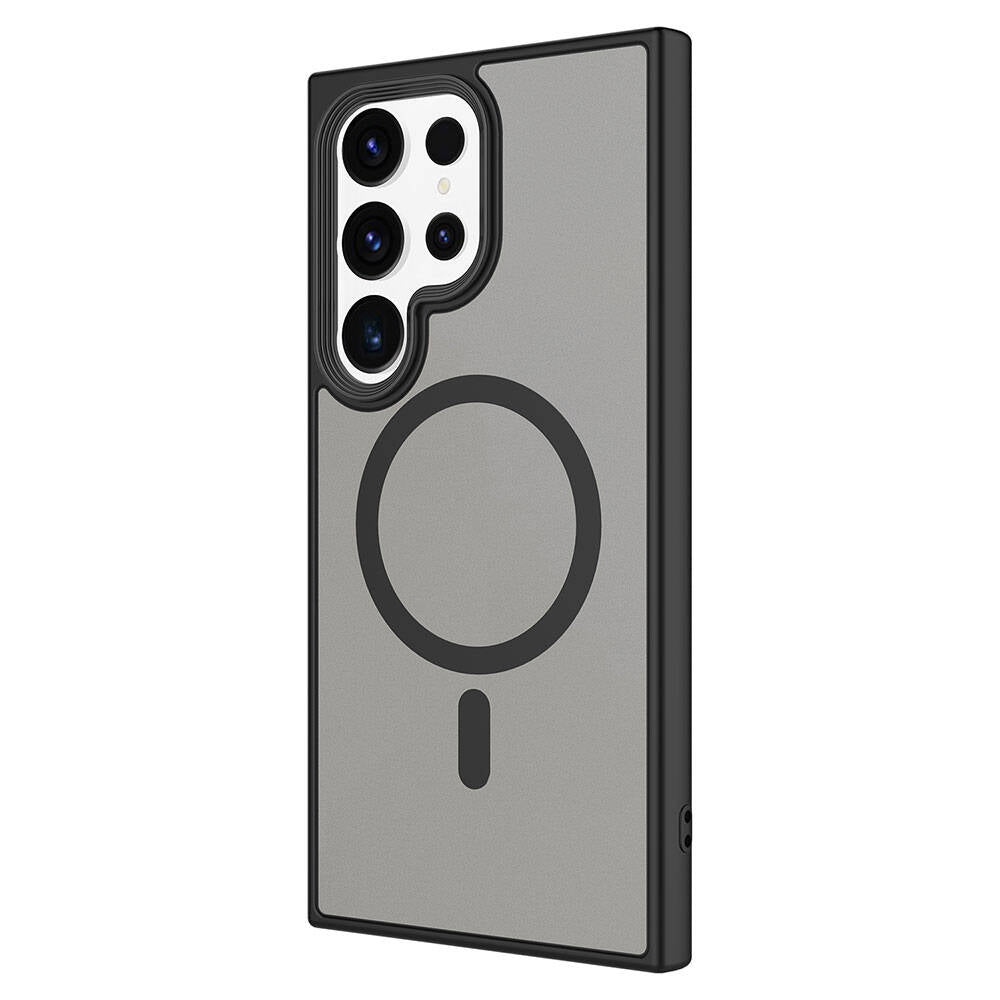 Galaxy S24 Ultra Kılıf Sert PC Arka Yüzey Wireless Şarj Özellikli Zore Flet M-safe Kılıf