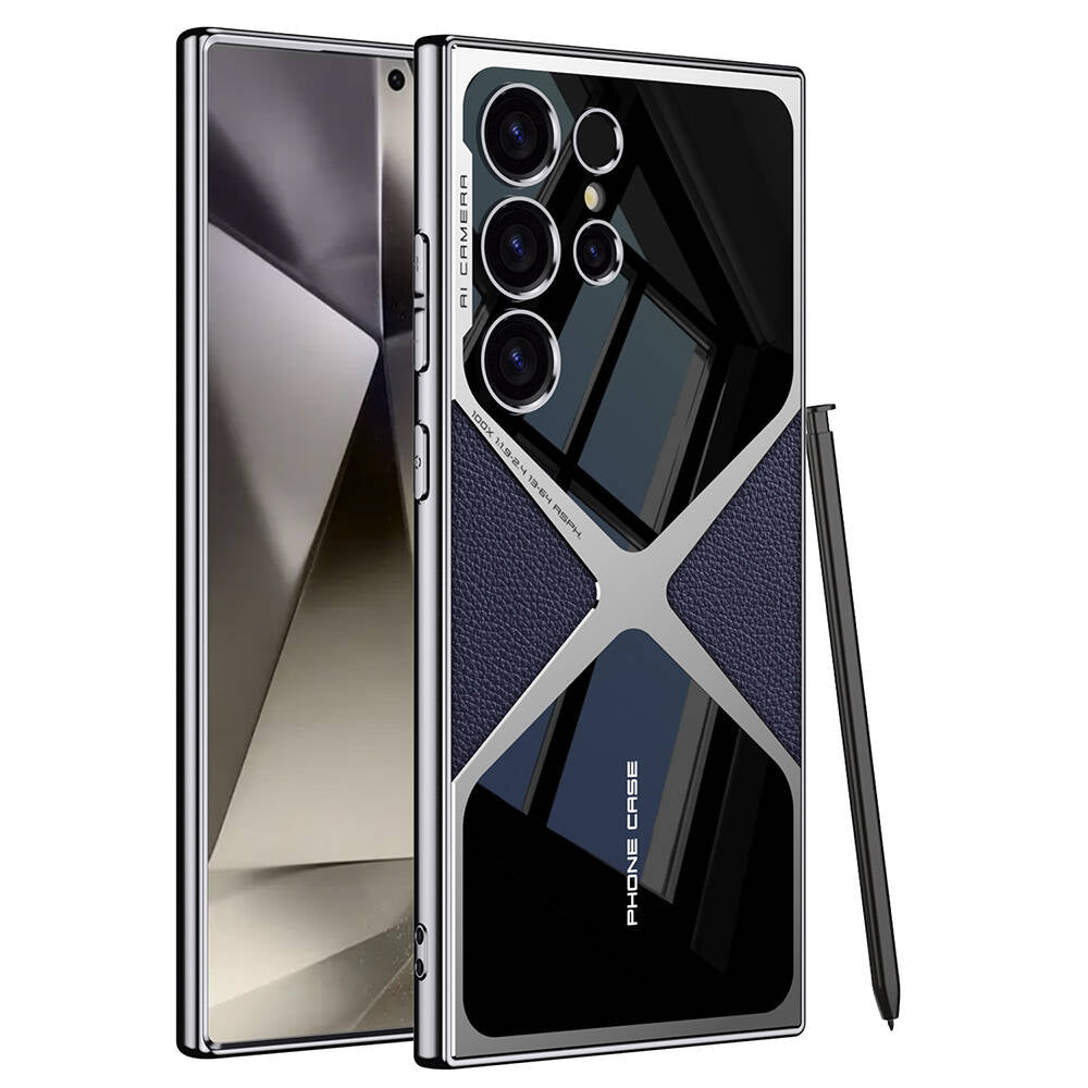 Galaxy S24 Ultra Kılıf Ultra İnce Kamera Korumalı PC + Deri Arka Yüzey Zore X-Pro Kılıf