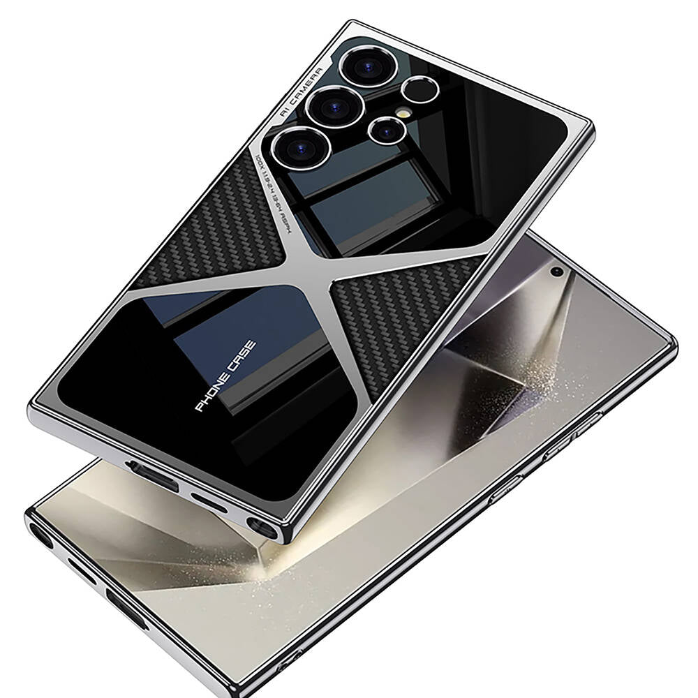 Galaxy S24 Ultra Kılıf Ultra İnce Kamera Korumalı PC + Deri Arka Yüzey Zore X-Pro Kılıf