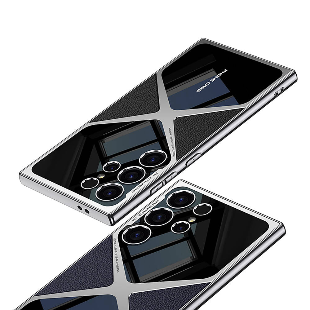 Galaxy S24 Ultra Kılıf Ultra İnce Kamera Korumalı PC + Deri Arka Yüzey Zore X-Pro Kılıf