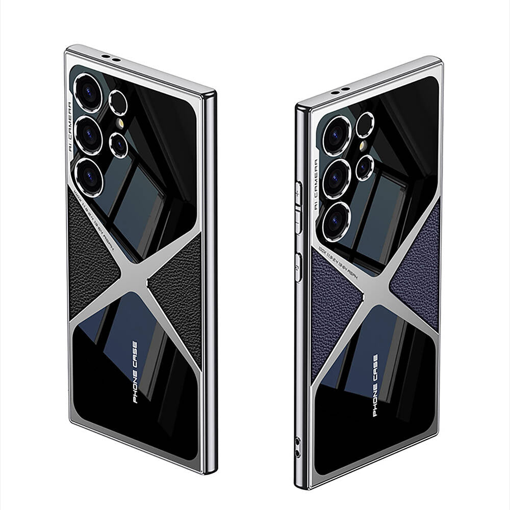 Galaxy S24 Ultra Kılıf Ultra İnce Kamera Korumalı PC + Deri Arka Yüzey Zore X-Pro Kılıf