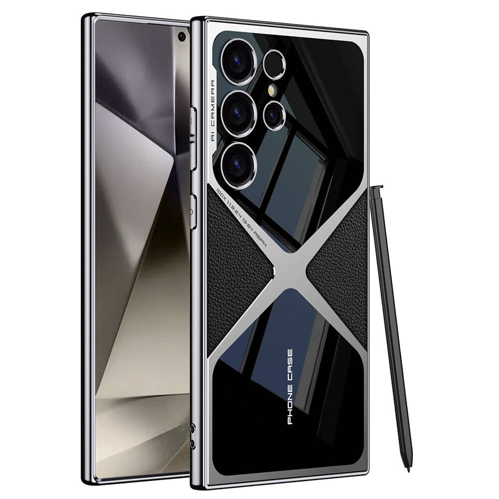 Galaxy S24 Ultra Kılıf Ultra İnce Kamera Korumalı PC + Deri Arka Yüzey Zore X-Pro Kılıf