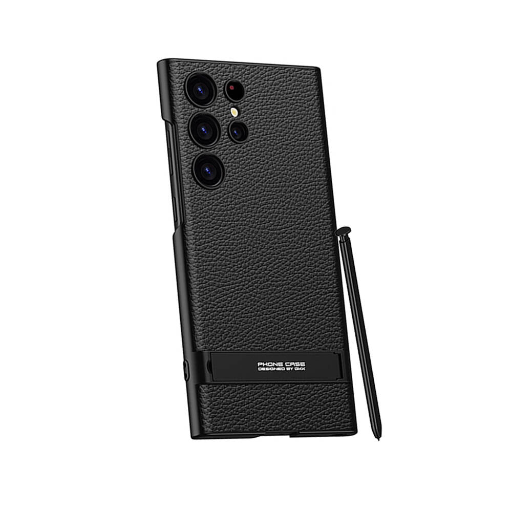 Galaxy S24 Ultra Kılıf Zore Kamera Korumalı Leather Dikey Standlı Ays Kılıf