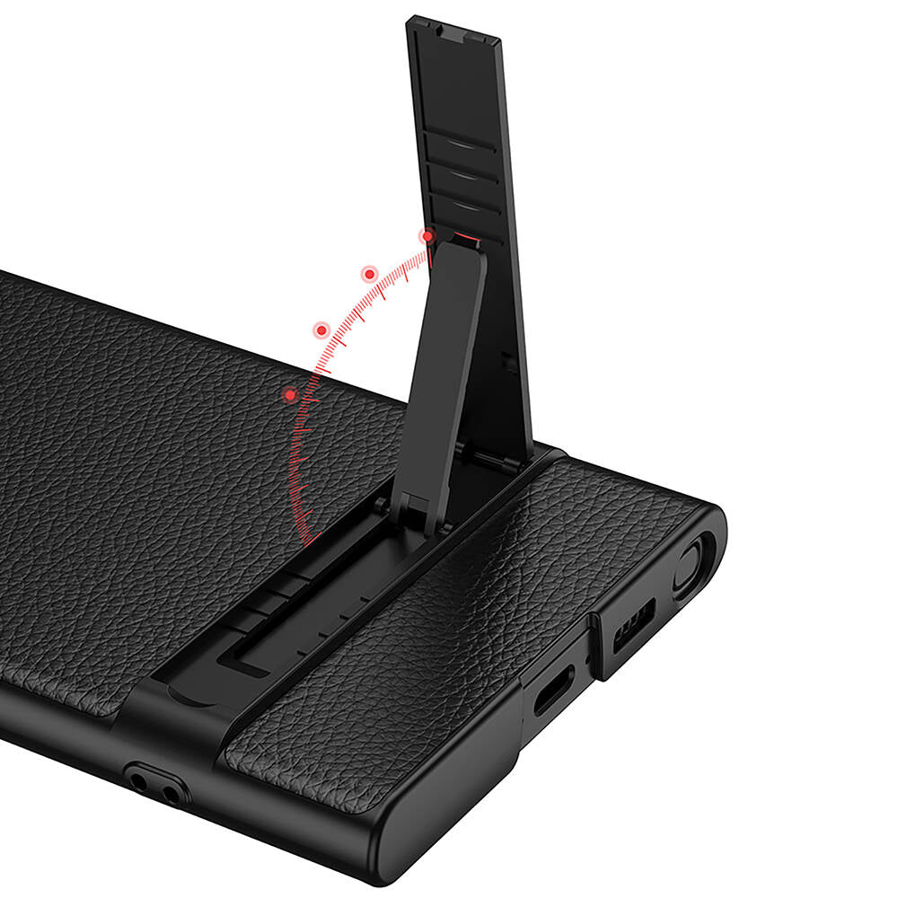 Galaxy S24 Ultra Kılıf Zore Kamera Korumalı Leather Dikey Standlı Ays Kılıf