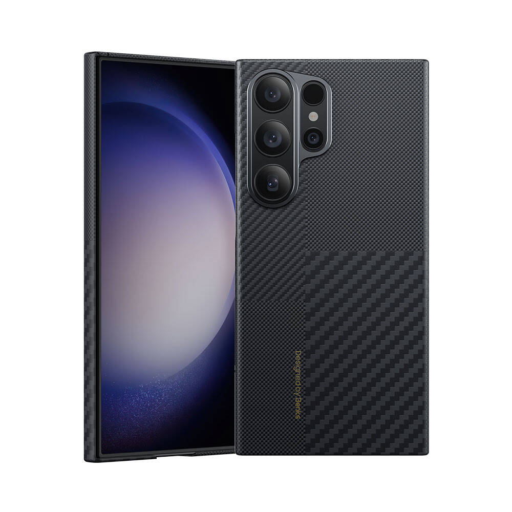 Galaxy S24 Ultra M-safe Şarj Özellikli Karbon Fiber Benks Montage ArmorAir Kevlar Kılıf