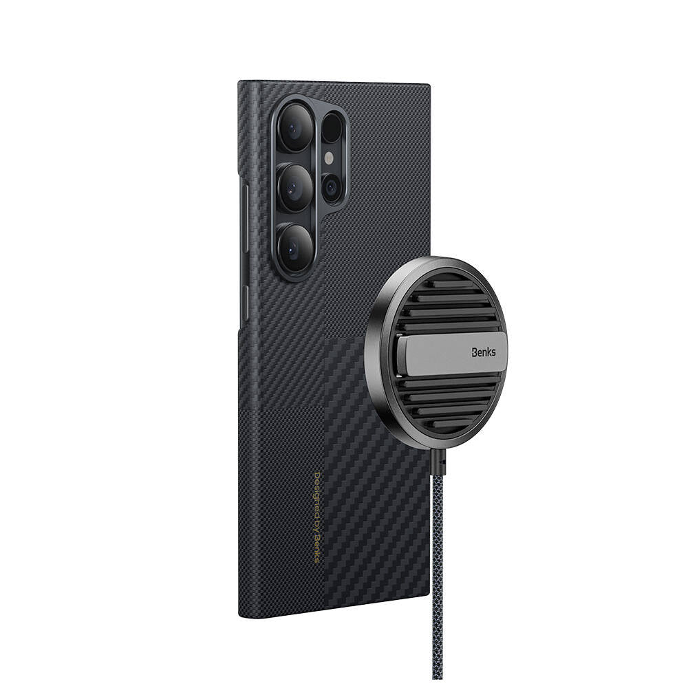 Galaxy S24 Ultra M-safe Şarj Özellikli Karbon Fiber Benks Montage ArmorAir Kevlar Kılıf
