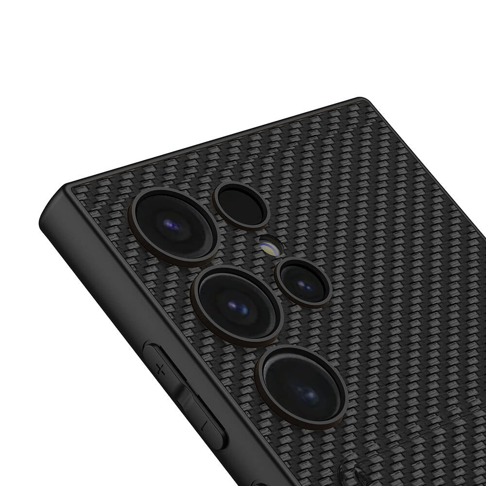 Galaxy S24 Ultra Suni Deri Arka Yüzey Zore Kartlıklı Kıpta Silikon Kılıf