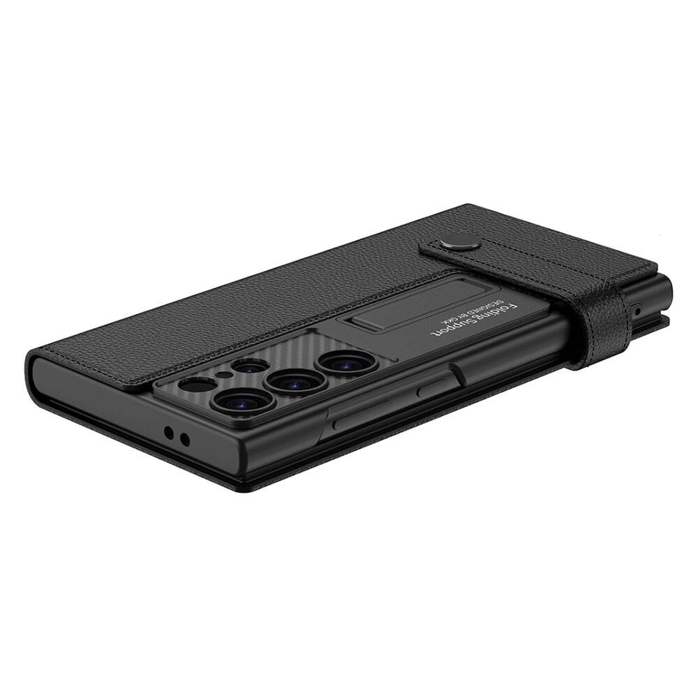 Galaxy S24 Ultra Zore Kıpta Standlı Kartlıklı Kılıf