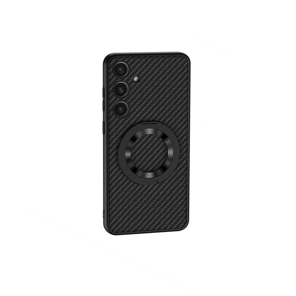 Galaxy S24 Wireless Şarj Özellikli Zore Kıpta Standlı M-safe Silikon Kılıf