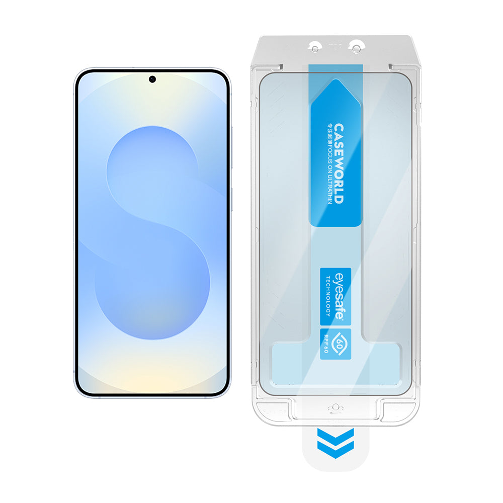 Galaxy S25 CaseWorld Applicator Serisi 2.5D Eyesafe Mavi Işık Teknolojili 0.25mm Temperli Cam Ekran Koruyucu+ Uygulama Aparatı