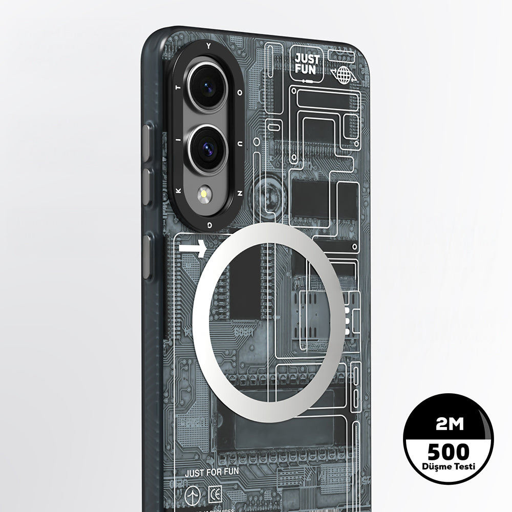 Galaxy S25 Edge Kılıf M-safe Şarj Özellikli Youngkit Technology Serisi Kılıf