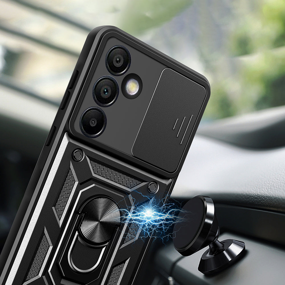 Galaxy S25 FE Kılıf Magnetik Standlı Kamera Korumalı Zore Sürgülü Vega Kılıf