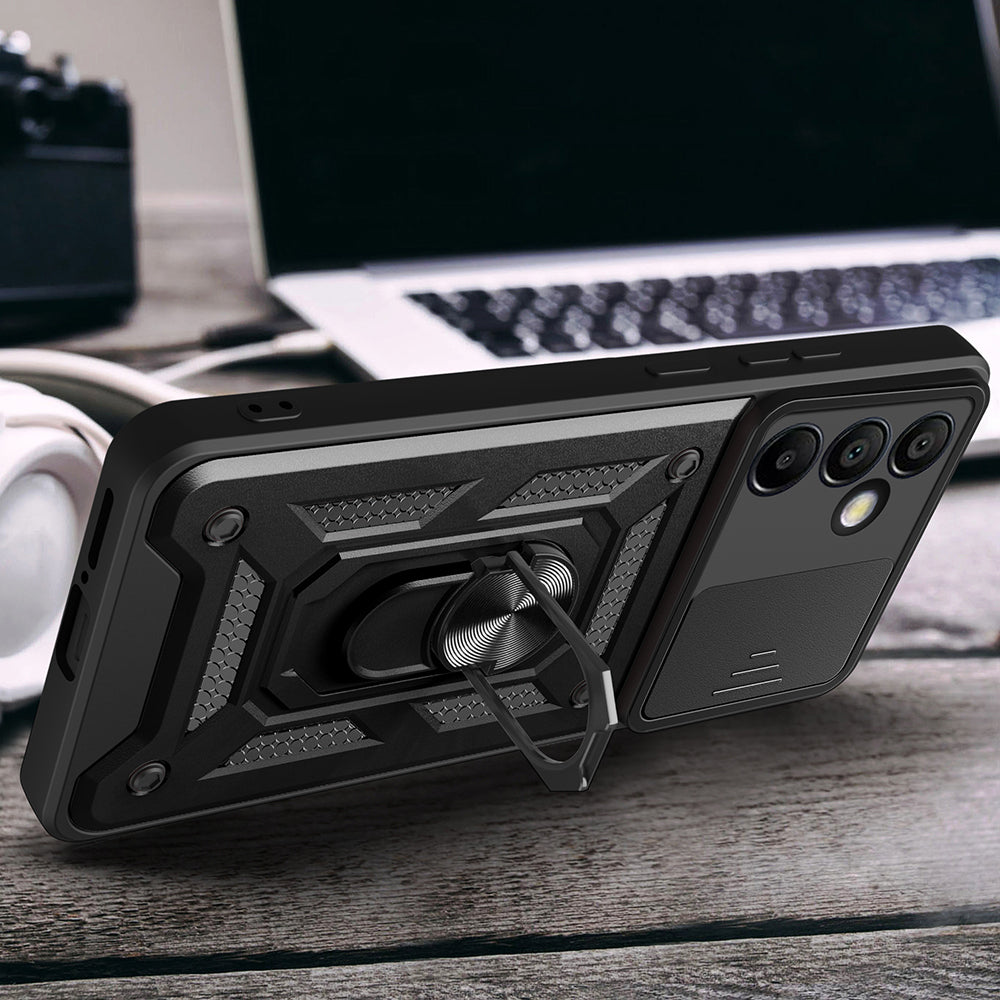 Galaxy S25 FE Kılıf Magnetik Standlı Kamera Korumalı Zore Sürgülü Vega Kılıf
