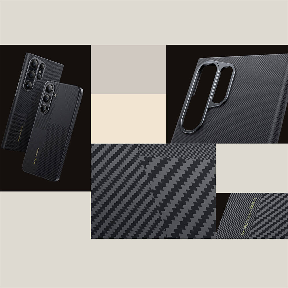 Galaxy S25 Kılıf M-safe Şarj Özellikli Karbon Fiber Benks Montage ArmorAir Kevlar Kılıf