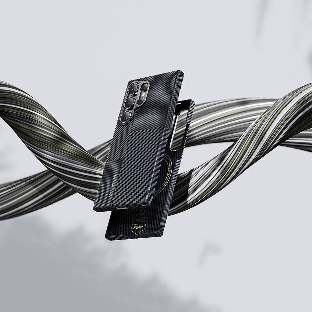 Galaxy S25 Kılıf M-safe Şarj Özellikli Karbon Fiber Benks Montage ArmorAir Kevlar Kılıf